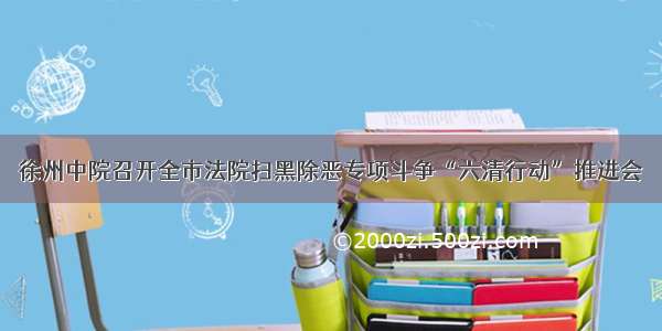 徐州中院召开全市法院扫黑除恶专项斗争“六清行动”推进会