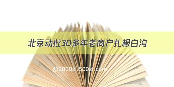 北京动批30多年老商户扎根白沟