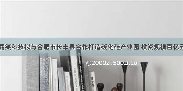 露笑科技拟与合肥市长丰县合作打造碳化硅产业园 投资规模百亿元