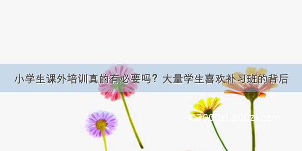 小学生课外培训真的有必要吗？大量学生喜欢补习班的背后