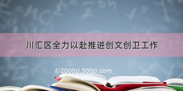 川汇区全力以赴推进创文创卫工作