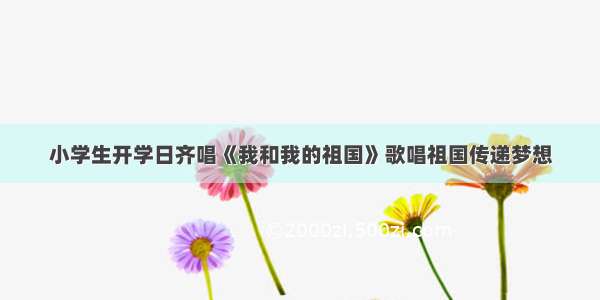 小学生开学日齐唱《我和我的祖国》歌唱祖国传递梦想