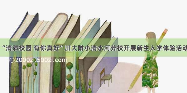 “清清校园 有你真好”川大附小清水河分校开展新生入学体验活动