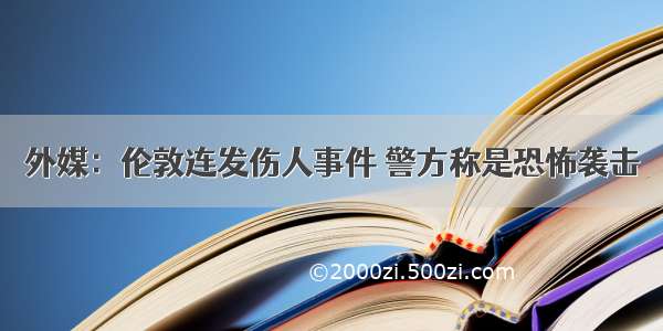 外媒：伦敦连发伤人事件 警方称是恐怖袭击