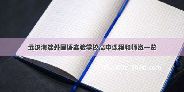 武汉海淀外国语实验学校高中课程和师资一览