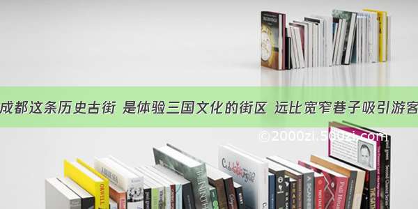 成都这条历史古街 是体验三国文化的街区 远比宽窄巷子吸引游客