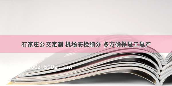 石家庄公交定制 机场安检细分 多方确保复工复产