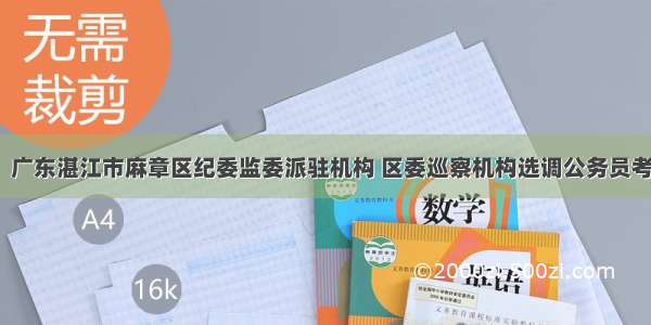 「广东」广东湛江市麻章区纪委监委派驻机构 区委巡察机构选调公务员考试总成绩