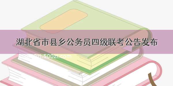 湖北省市县乡公务员四级联考公告发布