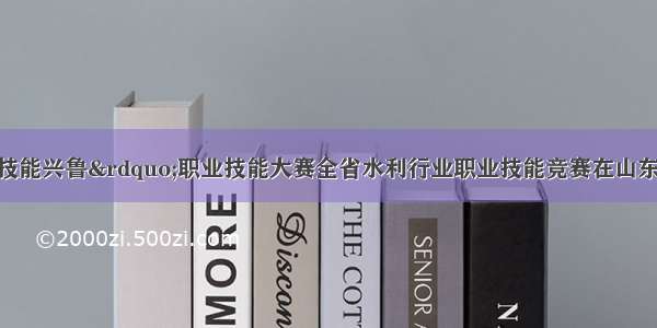 山东省&ldquo;技能兴鲁&rdquo;职业技能大赛全省水利行业职业技能竞赛在山东水利技师学院开