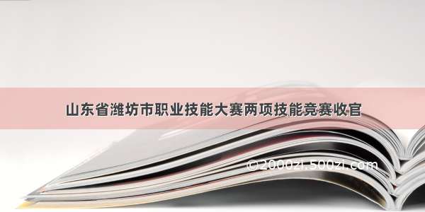 山东省潍坊市职业技能大赛两项技能竞赛收官