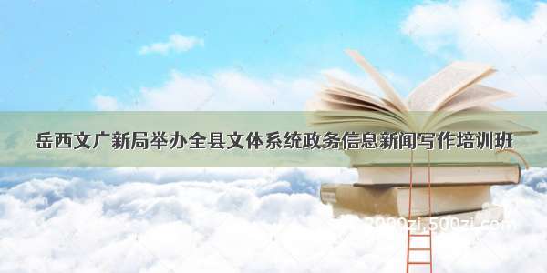岳西文广新局举办全县文体系统政务信息新闻写作培训班