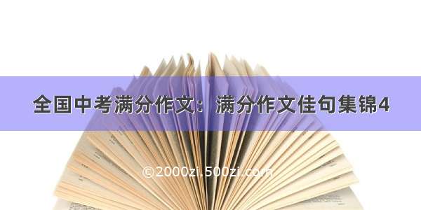 全国中考满分作文：满分作文佳句集锦4