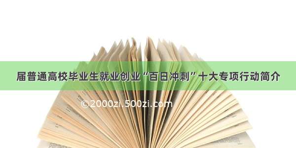 届普通高校毕业生就业创业“百日冲刺”十大专项行动简介