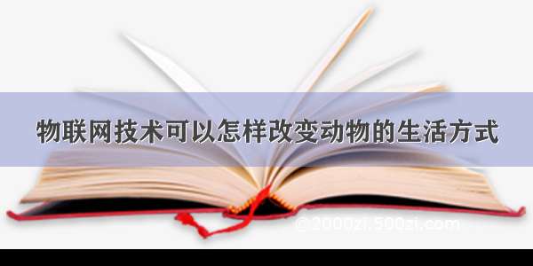 物联网技术可以怎样改变动物的生活方式