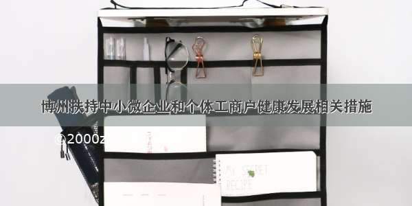 博州扶持中小微企业和个体工商户健康发展相关措施