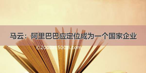 马云：阿里巴巴应定位成为一个国家企业