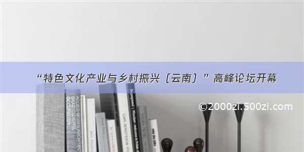 “特色文化产业与乡村振兴（云南）”高峰论坛开幕