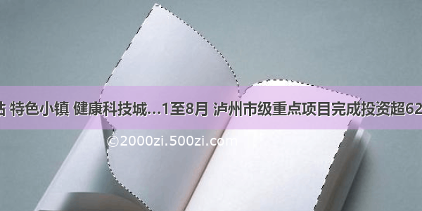 高铁站 特色小镇 健康科技城…1至8月 泸州市级重点项目完成投资超625亿元