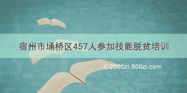 宿州市埇桥区457人参加技能脱贫培训