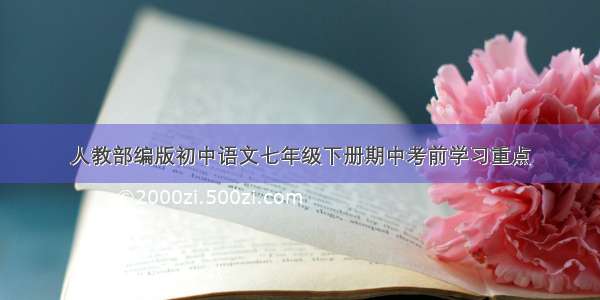 人教部编版初中语文七年级下册期中考前学习重点