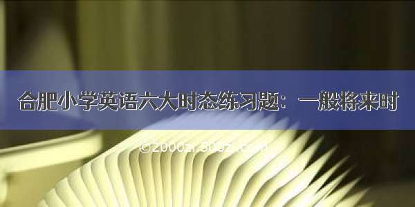 合肥小学英语六大时态练习题：一般将来时