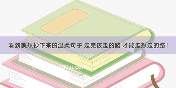 看到就想抄下来的温柔句子 走完该走的路 才能走想走的路！