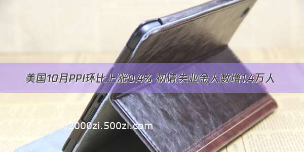 美国10月PPI环比上涨0.4% 初请失业金人数增1.4万人