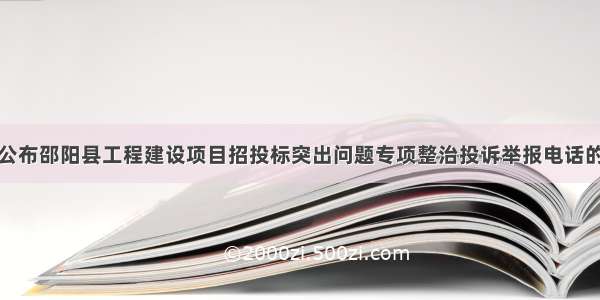关于公布邵阳县工程建设项目招投标突出问题专项整治投诉举报电话的公告