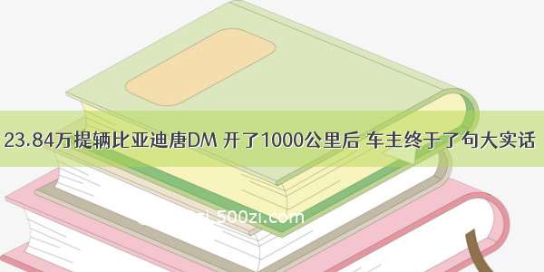 23.84万提辆比亚迪唐DM 开了1000公里后 车主终于了句大实话