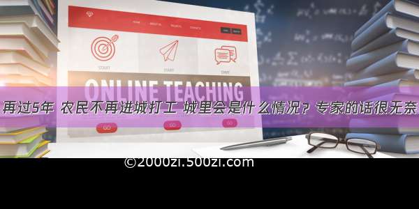 再过5年 农民不再进城打工 城里会是什么情况？专家的话很无奈