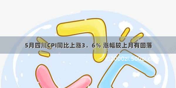 5月四川CPI同比上涨3．6％ 涨幅较上月有回落