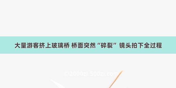 大量游客挤上玻璃桥 桥面突然“碎裂” 镜头拍下全过程