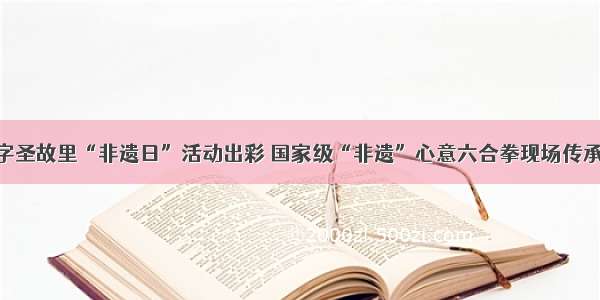 字圣故里“非遗日”活动出彩 国家级“非遗”心意六合拳现场传承