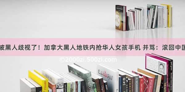 被黑人歧视了！加拿大黑人地铁内抢华人女孩手机 并骂：滚回中国