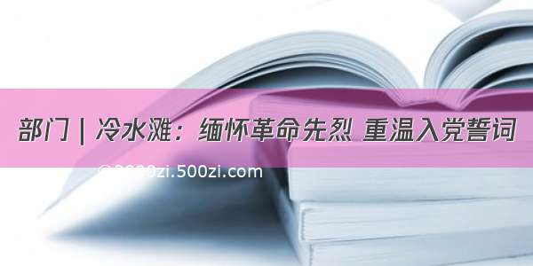 部门｜冷水滩：缅怀革命先烈 重温入党誓词