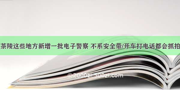 茶陵这些地方新增一批电子警察 不系安全带/开车打电话都会抓拍