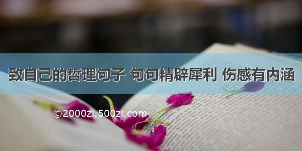 致自己的哲理句子 句句精辟犀利 伤感有内涵