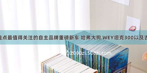 前瞻北京车展：盘点最值得关注的自主品牌重磅新车 哈弗大狗 WEY坦克300以及吉利PREFACE领衔