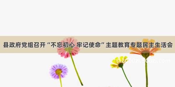 县政府党组召开“不忘初心 牢记使命”主题教育专题民主生活会