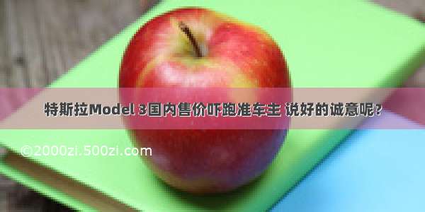 特斯拉Model 3国内售价吓跑准车主 说好的诚意呢？