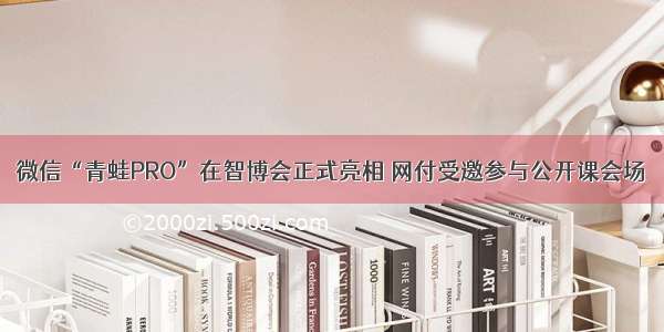 微信“青蛙PRO”在智博会正式亮相 网付受邀参与公开课会场