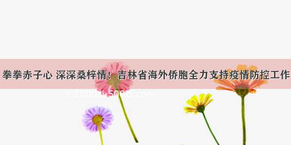 拳拳赤子心 深深桑梓情！吉林省海外侨胞全力支持疫情防控工作