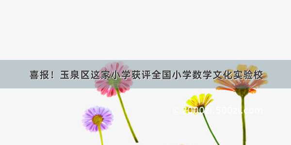 喜报！玉泉区这家小学获评全国小学数学文化实验校