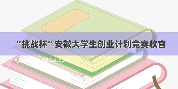 “挑战杯”安徽大学生创业计划竞赛收官