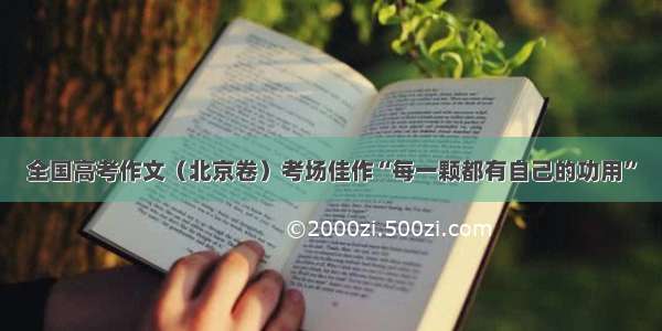 全国高考作文（北京卷）考场佳作“每一颗都有自己的功用”