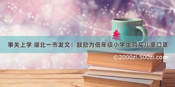 事关上学 湖北一市发文：鼓励为低年级小学生购买儿童口罩