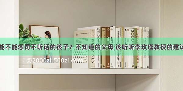 能不能惩罚不听话的孩子？不知道的父母 该听听李玫瑾教授的建议