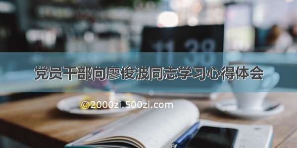 党员干部向廖俊波同志学习心得体会