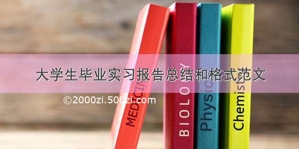 大学生毕业实习报告总结和格式范文